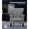 Upholstered Fabric Armchair Accent Tub Chairs Modern seat Sofa Lounge – Grey