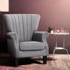 Upholstered Fabric Armchair Accent Tub Chairs Modern seat Sofa Lounge – Grey