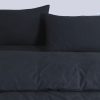 Elan Linen 100% Egyptian Cotton Vintage Washed 500TC Double Quilt Cover Set – Charcoal