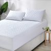 Elan Linen 100% Cotton Quilted Fully Fitted 50cm Deep Waterproof Mattress Protector – DOUBLE