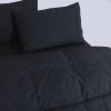 Elan Linen 100% Egyptian Cotton Vintage Washed 500TC Quilt Cover Set – KING, Charcoal