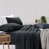 Elan Linen 100% Egyptian Cotton Vintage Washed 500TC Bed Sheets Set – KING, Charcoal