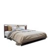 Ansonia Bed Frame With Headboard Black Wood Steel Platform Bed – Black – SINGLE