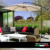 3M Outdoor Umbrella Cantilever With Protective Cover Patio Garden Shade – Beige