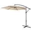 3M Outdoor Umbrella Cantilever With Protective Cover Patio Garden Shade – Beige