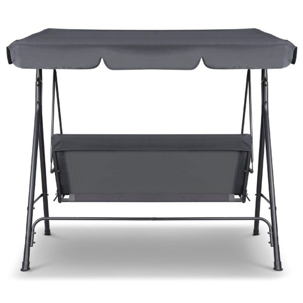 Outdoor Swing Bench Seat Chair Canopy Furniture 3 Seater Garden Hammock – Grey