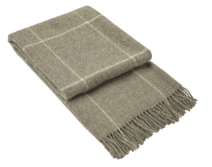 Brighton Throw – 100% NZ Wool – Beige Striped