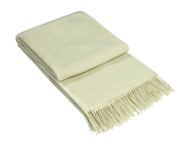 Kensington Throw – 10% Cashmere/ 90% Super Fine Merino Wool – Ivory