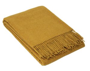 Oxford Throw – Merino Wool Blend – Mustard