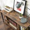 TV Console Unit with Open Storage Rustic Brown and Black Industrial