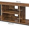 TV Console Unit with Open Storage Rustic Brown and Black Industrial