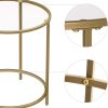 Gold Round Side Table with Golden Metal Frame Robust and Stable