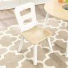 Round Table and 2 Chair Set for children – Natural and White