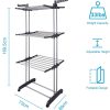 3 Tier Foldable Clothes Drying Rack for Laundry Dryer with Hanger Stand Rail Indoor