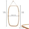 Hanging Full Length Wall Mirror – Solid Bamboo Frame and Adjustable Leather Strap for Bathroom and Bedroom