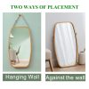 Hanging Full Length Wall Mirror – Solid Bamboo Frame and Adjustable Leather Strap for Bathroom and Bedroom