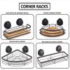 2 Pack Corner Shower Caddy Shelf Basket Rack with Premium Vacuum Suction Cup No-Drilling for Bathroom and Kitchen – Round