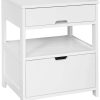 Catalina White Bedside Table with 2 Drawers