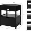 Parkland Black Bedside Table with 2 Drawers