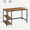 Computer Desk 2 Shelves Rustic, Brown Black