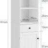 Tall Bathroom Storage Cabinet 3 Shelves, White