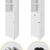 Tall Bathroom Storage Cabinet 3 Shelves, White