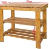 Bamboo Shoe Bench Rack Storage with shelves