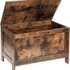 Wooden Sturdy Entryway Storage Bench with Safety Hinge