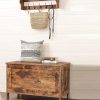 Wooden Sturdy Entryway Storage Bench with Safety Hinge