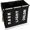 3 in 1 Large 135L Laundry Clothes Hamper Basket with Waterproof bags and Aluminum Frame (Black)