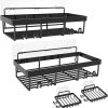 2 Pack Adhesive Stainless Steel Shower Caddy Shelf Organizer with 2 Soap Dishes for Bathroom