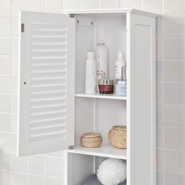 Freestanding Tall Bathroom Cabinet 170x32x30 cm