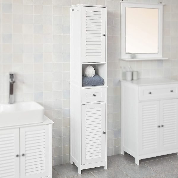 Freestanding Tall Bathroom Cabinet 170x32x30 cm