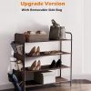 4 Tier Metal Shoe Rack Storage Organiser for Entryway and Bedroom