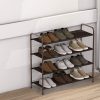 4 Tier Metal Shoe Rack Storage Organiser for Entryway and Bedroom