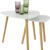 Set of 2 White Side Nesting Tables