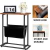 Phillipsburg Industrial Side Table with Magazine Holder Sling and Metal Structure – Brown