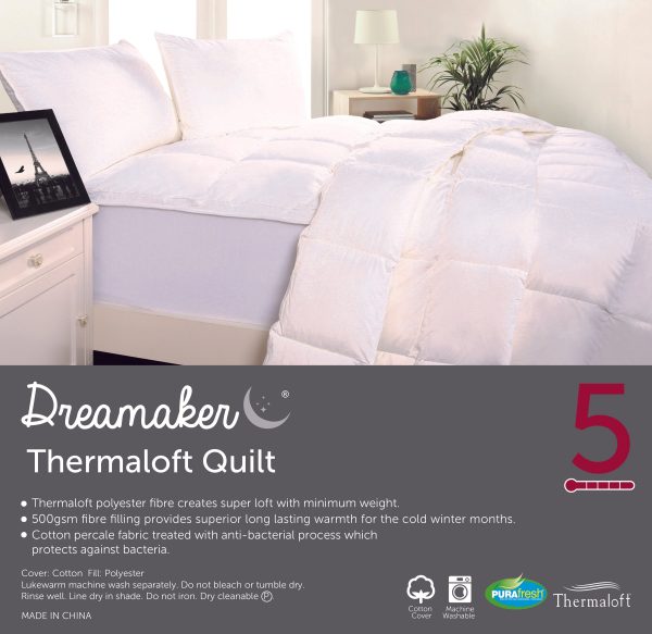 Dreamaker Thermaloft Quilt 500Gsm Bed – SINGLE