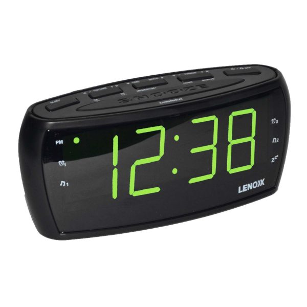 Large Number Alarm Clock & AM/FM Radio, Bold Green LED Time Screen