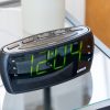 Large Number Alarm Clock & AM/FM Radio, Bold Green LED Time Screen