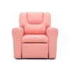 Pink Kids push back recliner chair with cup holder