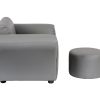 Kids Grey Couch Sofa Chair w/ Footstool in PU Leather