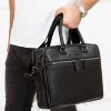 LEATHER BRIEFCASE AND SHOULDER BAG