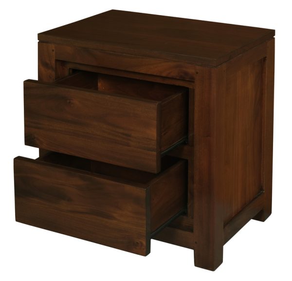 Amsterdam 2 Drawer Bedside Table (Mahogany)