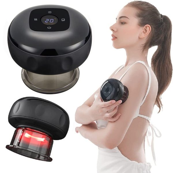 12 levels Electric Cupping Therapy Smart Scraping Massager Red Light Heating Body Slimming