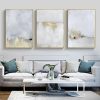 Abstract golden white 3 Sets Gold Frame Canvas Wall Art – 40×60 cm