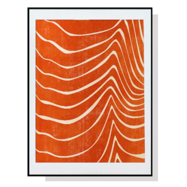 Abstract Orange Black Frame Canvas Wall Art