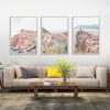 40cmx60cm Italy Cinque Terre 3 Sets Wood Frame Canvas Wall Art