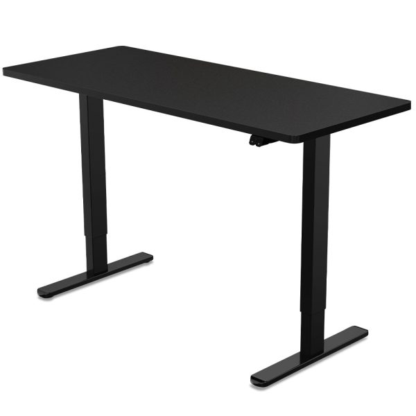 FORTIA Sit Stand Standing Desk, 72-118cm Height Adjustable, 70kg Load, Frame – 120×60 cm, Black