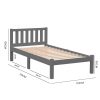 Baldry King Single Wooden Timber Bed Frame, Grey